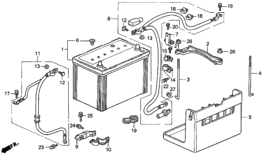 1993 Honda Prelude Battery - Battery Cable Diagram