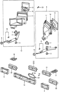 1982 Honda Prelude Garnish, L. Side Defroster *YR35L* (CALM BROWN) Diagram for 64456-692-661ZA