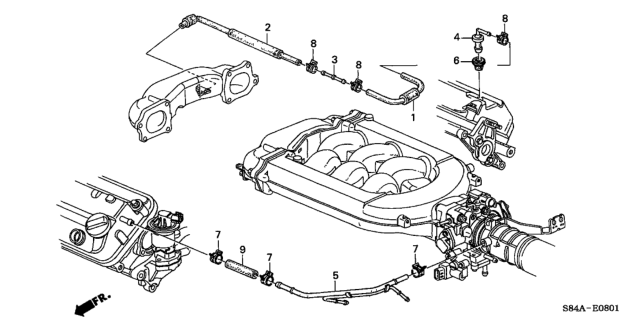 2002 Honda Accord Breather Tube (V6) Diagram