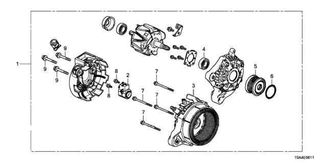 2016 Honda CR-V Frame Assembly, Rear Stator Diagram for 31108-5X6-J01