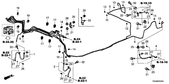 2012 Honda CR-V Clip, Brake Pipe Diagram for 46393-TC0-T01