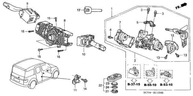 2006 Honda Element Body, Switch Diagram for 35251-SCV-A01