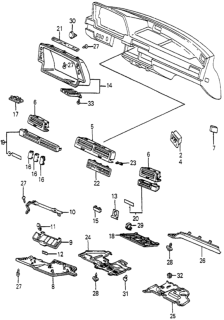 1984 Honda Accord Cover, Instrument Center (Lower) *NH1L* (BLACK) Diagram for 66822-SA5-671ZF