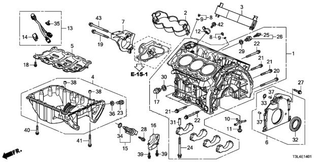 2015 Honda Accord Cylinder Block - Oil Pan (V6) Diagram