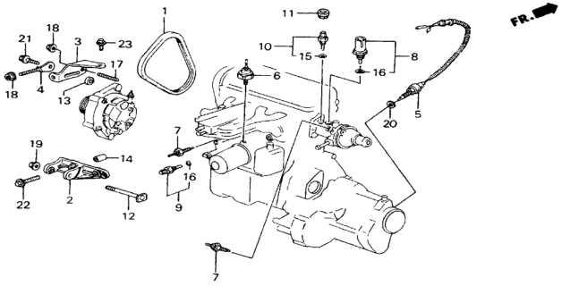 1989 Honda Accord Alternator Bracket Diagram