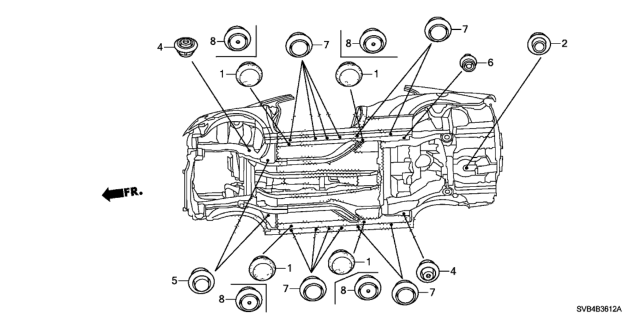 2011 Honda Civic Grommet (Lower) Diagram