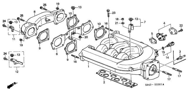 1998 Honda Accord Gasket, FR. In. Manifold Stay Diagram for 17144-P8A-A01