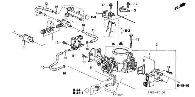 2002 Honda Civic Stay, Throttle Wire Diagram for 16411-PLM-A00