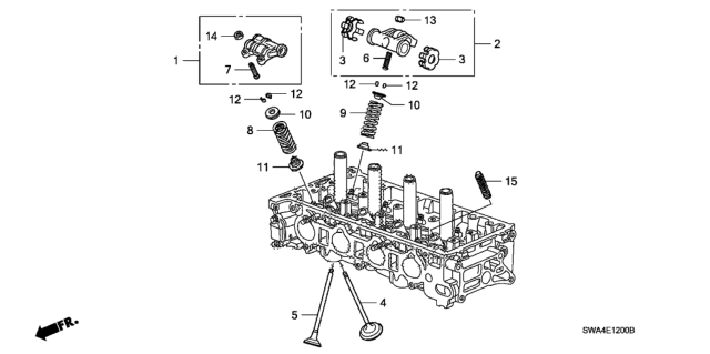 2010 Honda CR-V Arm Assembly, Exhuast Rocker Diagram for 14624-R40-A01