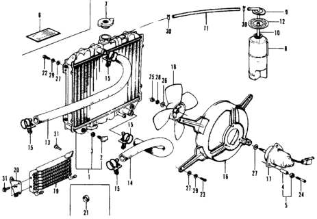 1973 Honda Civic Cooler, Oil Diagram for 38731-639-811