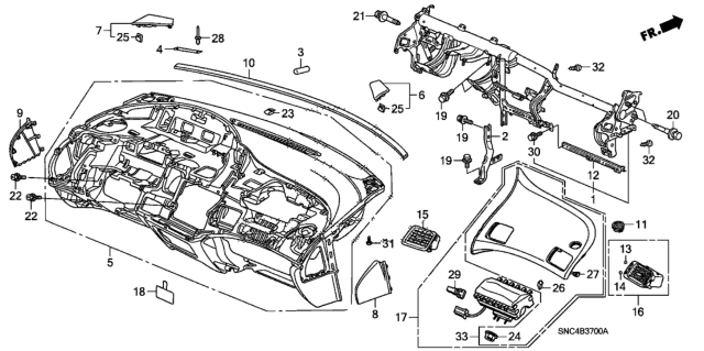 2009 Honda Civic Instrument Panel Diagram