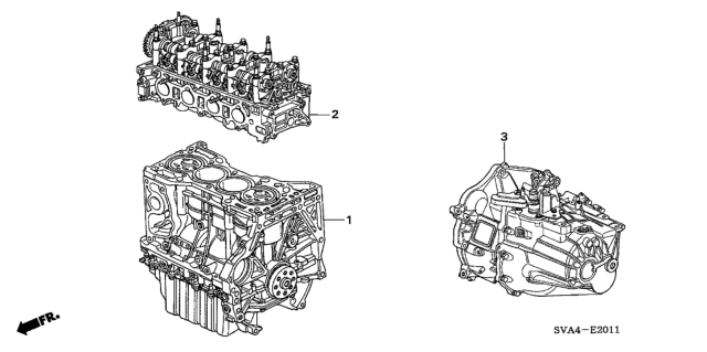 2008 Honda Civic Bare, Transmission Assembly Diagram for 20011-RPN-326