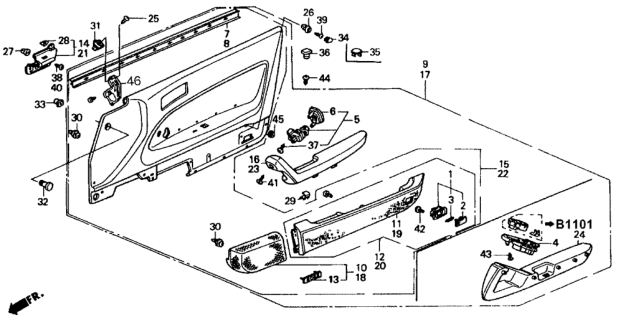 1991 Honda Accord Switch Assembly, Power Window Master (Urban Brown) Diagram for 35750-SM2-A01ZD