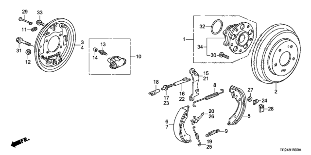 2014 Honda Civic Bearing Assembly, Rear Hub Unit Diagram for 42200-TT1-A01