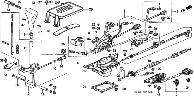 1996 Honda Civic Escutcheon, Console Diagram for 54710-S04-A52