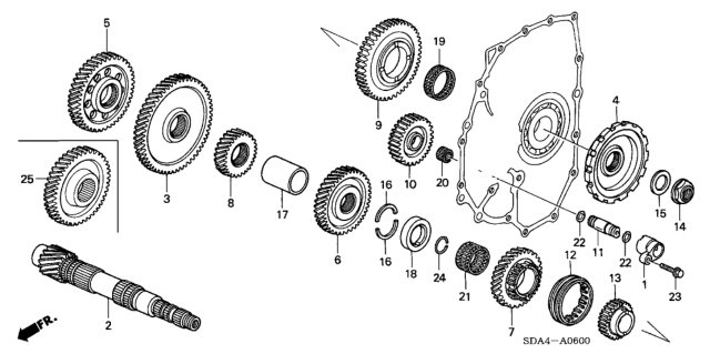 2003 Honda Accord Gear, Countershaft Second Diagram for 23441-PPV-000
