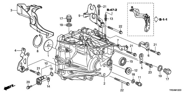 2012 Honda Civic MT Transmission Case (2.4L) Diagram