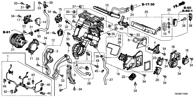 2021 Honda Ridgeline Motor Assembly, Rear Fan Diagram for 79315-TZ5-A61