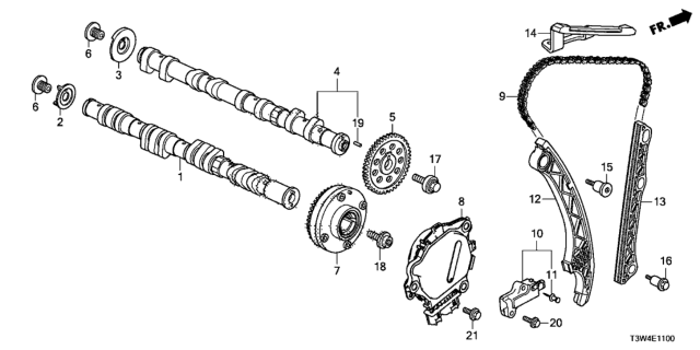 2014 Honda Accord Hybrid Camshaft - Cam Chain Diagram