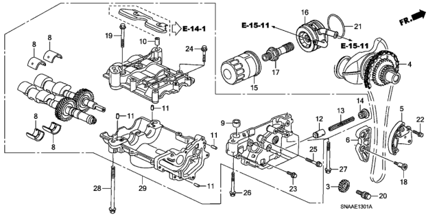 2009 Honda Civic Pump Assembly, Oil Diagram for 15100-RBC-016