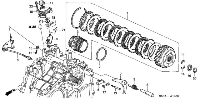 2005 Honda Civic Clutch Set, Starting Diagram for 22020-PLY-337
