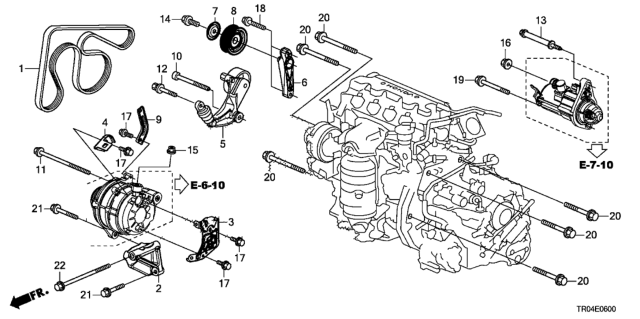2012 Honda Civic Alternator Bracket  - Tensioner (1.8L) Diagram