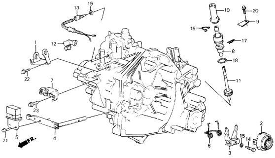 1990 Honda Civic Fork, Clutch Release Diagram for 22821-PH8-010