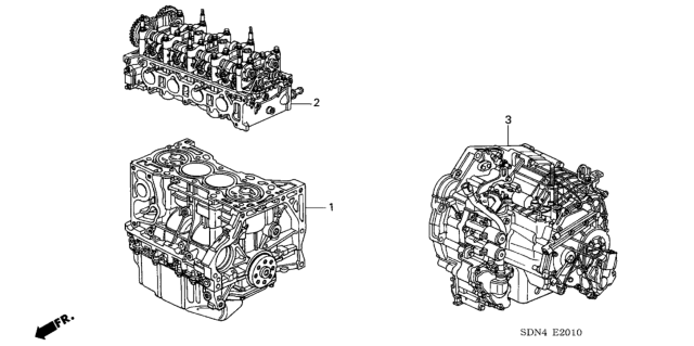 2006 Honda Accord Transmission Assembly (Automatic) Diagram for 20021-RCL-A10