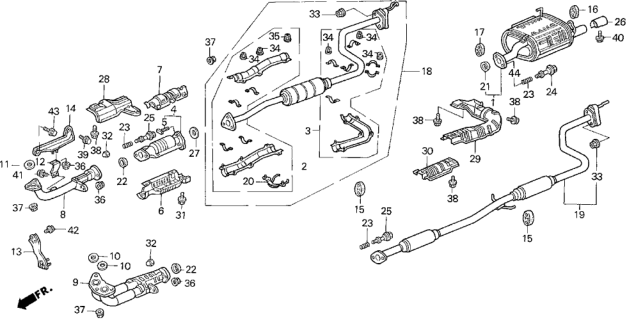 1992 Honda Civic Exhaust System Diagram