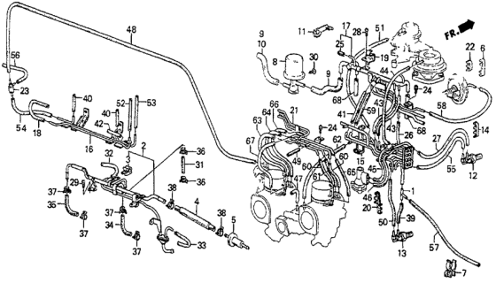 1983 Honda Prelude Pipe A, Install Diagram for 17400-PC6-662