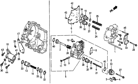 1984 Honda Prelude AT Servo Body Diagram