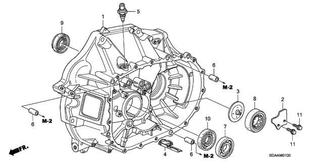 2007 Honda Accord MT Clutch Case (L4) Diagram