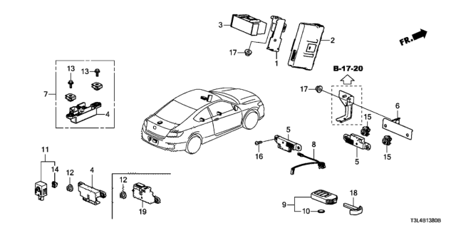2014 Honda Accord Control Unit, Smart Power Diagram for 38329-T3L-A01