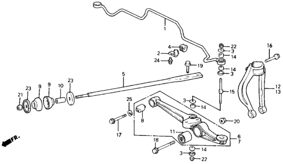 1990 Honda Civic Spring, Front Stabilizer Diagram for 51300-SH1-A01