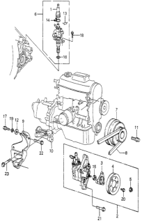 1981 Honda Prelude Bracket, Power Steering Pump Diagram for 56994-PB1-000