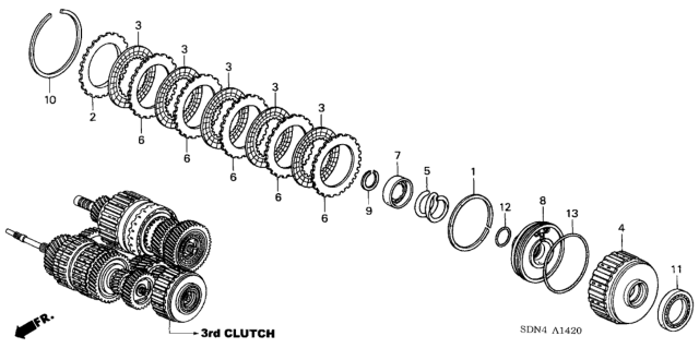 2003 Honda Accord Plate, Clutch (2.3) Diagram for 22653-P7W-003