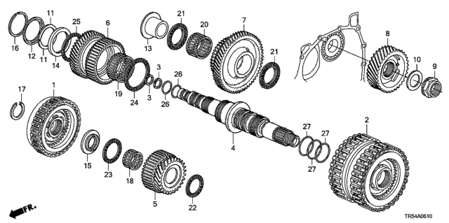 2012 Honda Civic AT Secondary Shaft - Clutch (Low/2nd-4th) Diagram