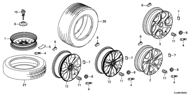2021 Honda CR-V Disk, Aluminum Wheel (17X7) (1/2J) (Maxion Wheels) Diagram for 42700-TLA-A79