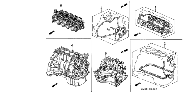 1997 Honda Accord Gasket Kit - Engine Assy.  - Transmission Assy. Diagram