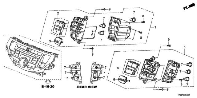 2012 Honda Accord Auto Air Conditioner Control (Navigation) Diagram