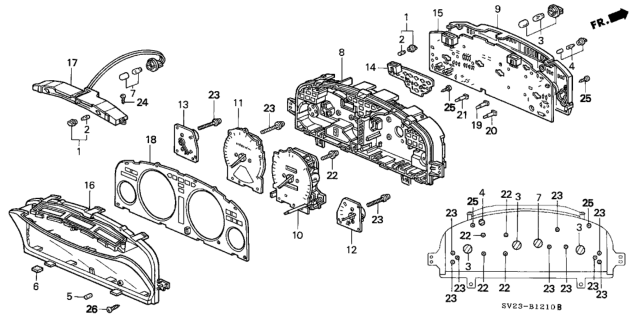 1994 Honda Accord Panel, Combination Print Diagram for 78146-SV2-A01