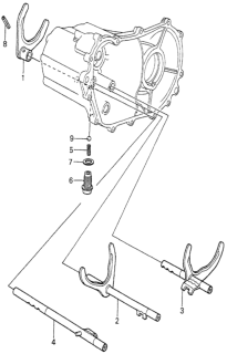 1981 Honda Accord Shaft, Fifth & Reverse Shift Diagram for 24271-PB6-922