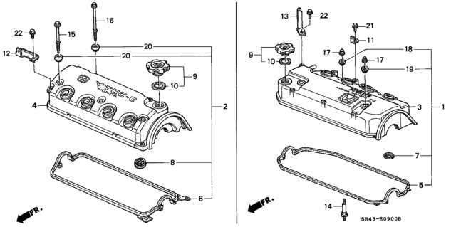 1994 Honda Civic Cover, Cylinder Head Diagram for 12310-P06-000