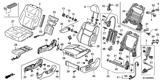 2005 Honda Odyssey Motor, Left Front Seat Reclining Diagram for 81637-SEP-A01