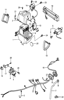1982 Honda Prelude Wire Harness, Air Conditioner Diagram for 38710-692-781