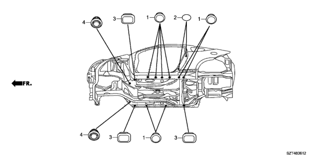 2011 Honda CR-Z Grommet (Lower) Diagram