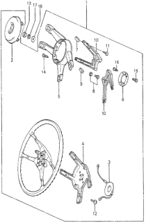 1980 Honda Accord Wheel Assembly, Steering (Act Brown) (Nippon Purasuto) Diagram for 53100-671-953ZD