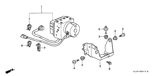 1997 Honda CR-V Modulator Assembly, Abs Diagram for 57110-S10-023