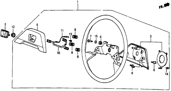 1986 Honda Civic Wheel, Steering (Black) (Tokyo Seat) Diagram for 53110-SB3-956ZA