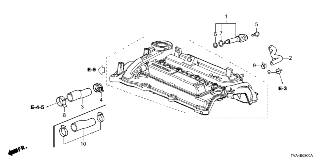 2019 Honda Accord Tube, Breather Diagram for 17153-6A0-A00